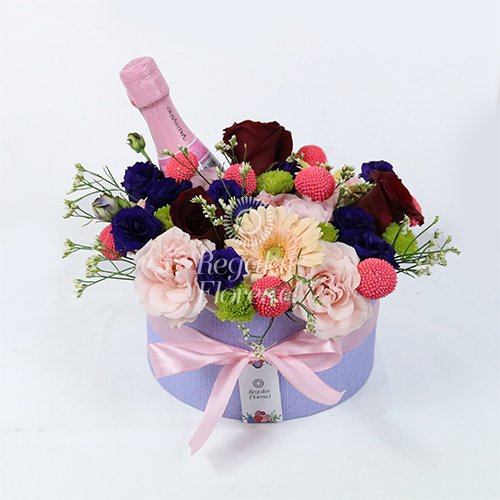 Cajita mixta floral con espumante | Regalar Flores, Envio de flores, desayunos y regalos a domicilio