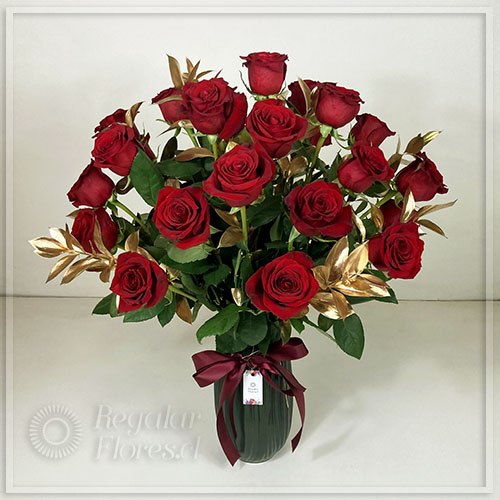 Florero ceramica 25 rosas | Regalar Flores, Envio de flores, desayunos y regalos a domicilio