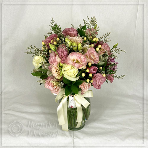 Florero mixto lisianthus, tulipanes y rosas | Regalar Flores, Envio de flores, desayunos y regalos a domicilio