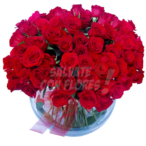 Florero 100 Rosas | Regalar Flores, Envio de flores, desayunos y regalos a domicilio
