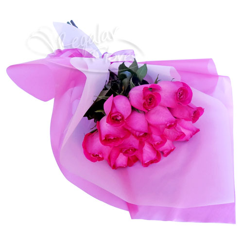 Ramo 15 Rosas Fucsia | Regalar Flores, Envio de flores, desayunos y regalos a domicilio