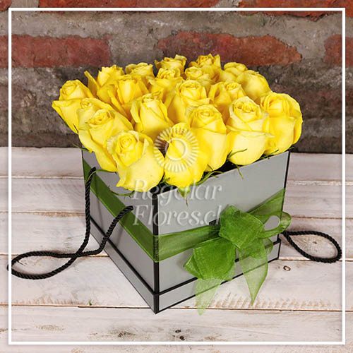 Caja 25 rosas amarillas | Regalar Flores, Envio de flores, desayunos y  regalos a domicilio
