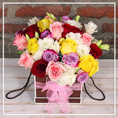 Caja primaveral de flores | Regalar Flores, Envio de flores, desayunos y regalos a domicilio