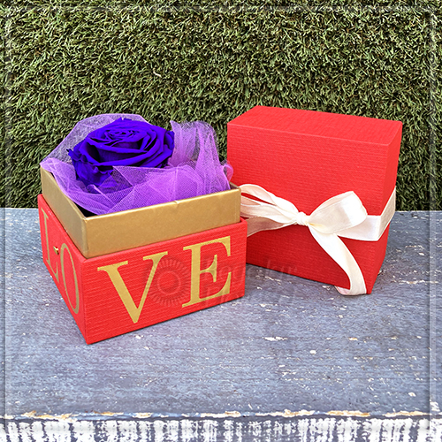 Caja Love con rosa preservada | Regalar Flores, Envio de flores, desayunos y regalos a domicilio