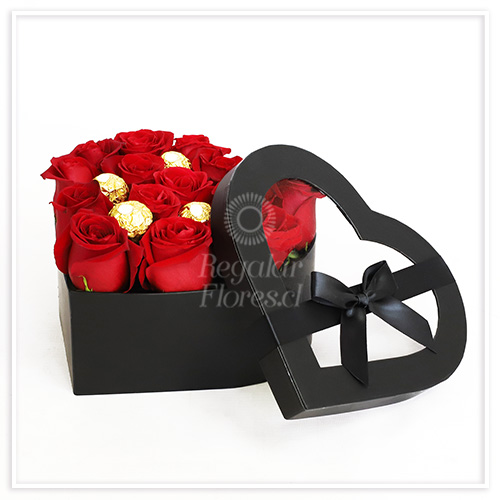 Corazón de 15 rosas y 5 Ferreros | Regalar Flores, Envio de flores, desayunos y regalos a domicilio