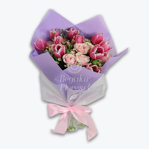 Ramo de tulipanes y minirosas | Regalar Flores, Envio de flores, desayunos y regalos a domicilio