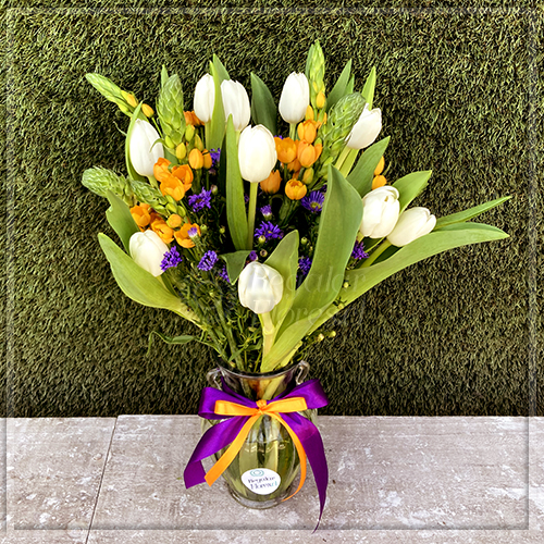 Florero de Tulipanes y Ornitogalos | Regalar Flores, Envio de flores, desayunos y regalos a domicilio