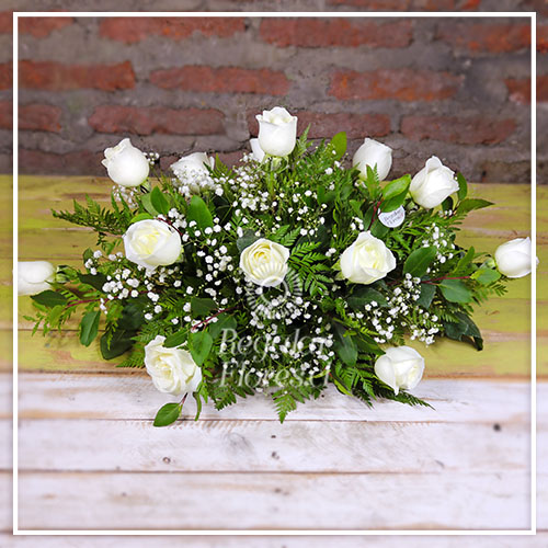 Condolencias 15 Rosas Blancas