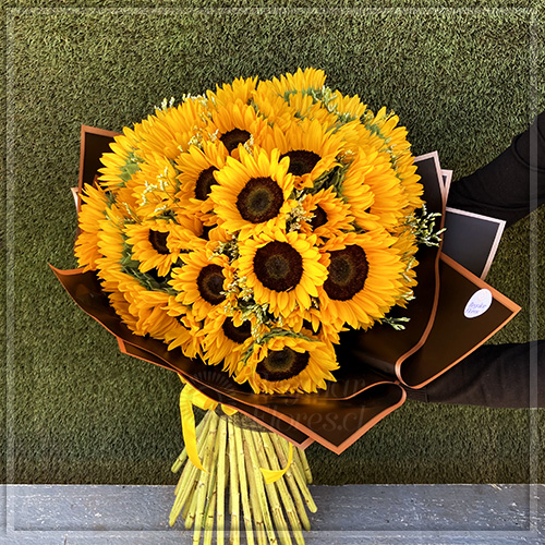 Ramo 50 girasoles | Regalar Flores, Envio de flores, desayunos y regalos a domicilio