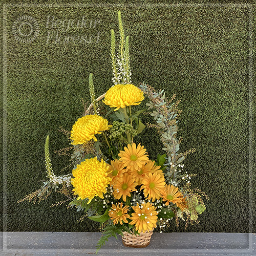 Canasta condolencias crisantemo cremon | Regalar Flores, Envio de flores, desayunos y regalos a domicilio