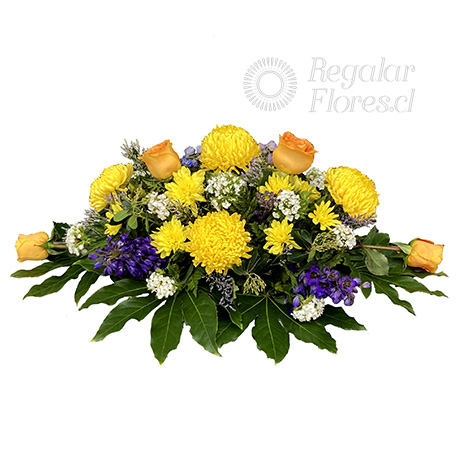 Cojín condolencia Rosas y crisantemos