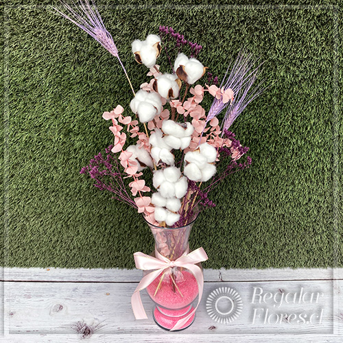 Florero Flor del Algodon | Regalar Flores, Envio de flores, desayunos y regalos a domicilio