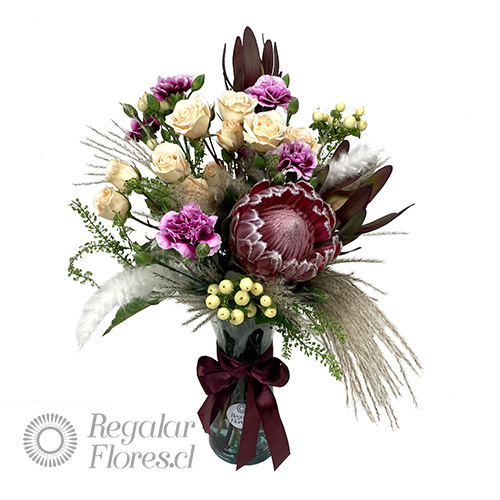 Florero Protea Pink Ice | Regalar Flores, Envio de flores, desayunos y regalos a domicilio