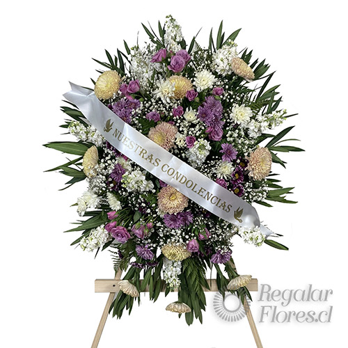 Corona condolencia Crisantemos y Aleli  | Regalar Flores, Envio de flores, desayunos y regalos a domicilio