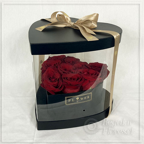 Caja corazón Amor 9 rosas | Regalar Flores, Envio de flores, desayunos y regalos a domicilio