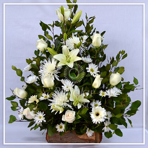 Arreglo Frontal en Blanco | Regalar Flores, Envio de flores, desayunos y regalos a domicilio