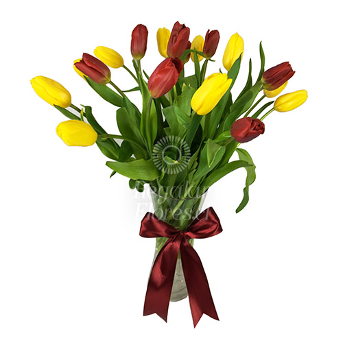 Florero Tulipanes en 2 colores | Regalar Flores, Envio de flores, desayunos y regalos a domicilio