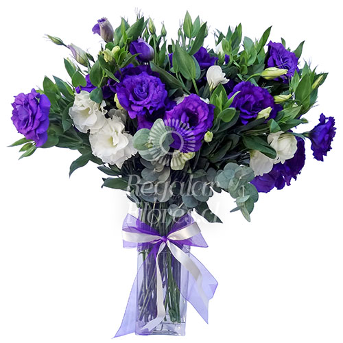 Florero Doble Lisianthus | Regalar Flores, Envio de flores, desayunos y regalos a domicilio